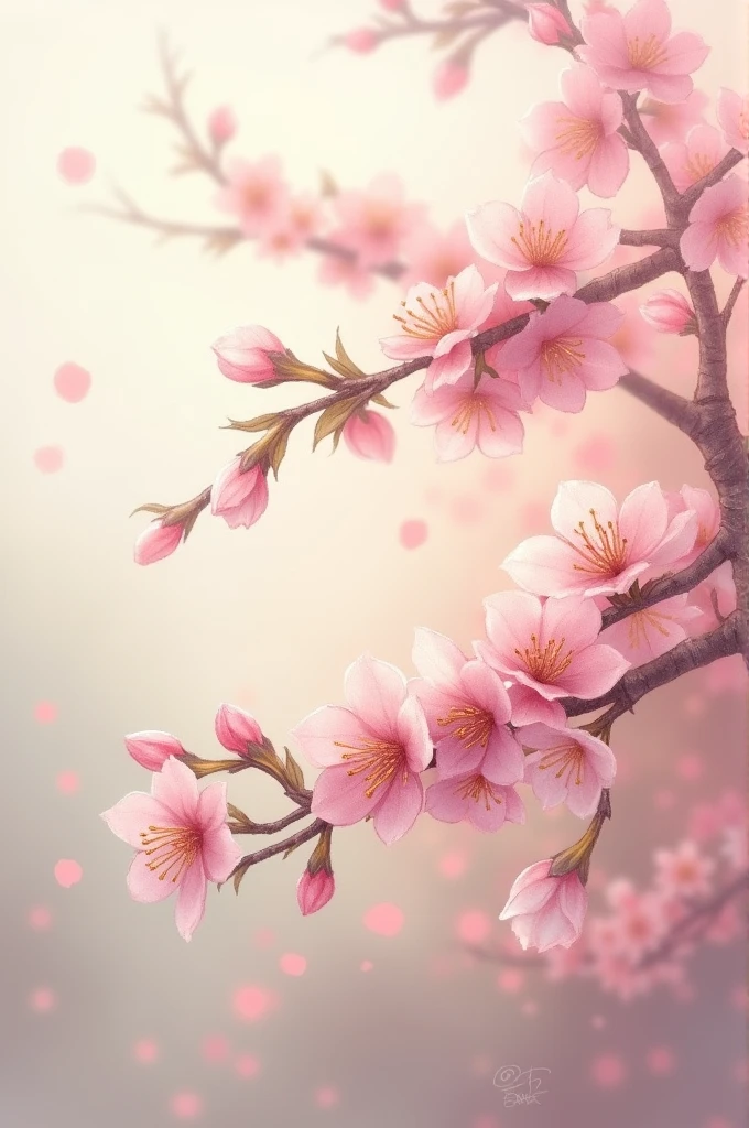 Simple impressionsm art about cherry blossom
