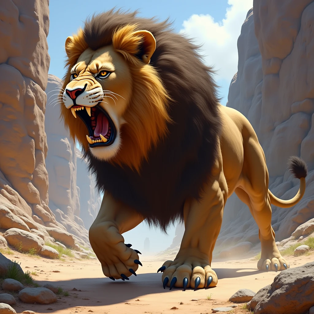 Lion agresive