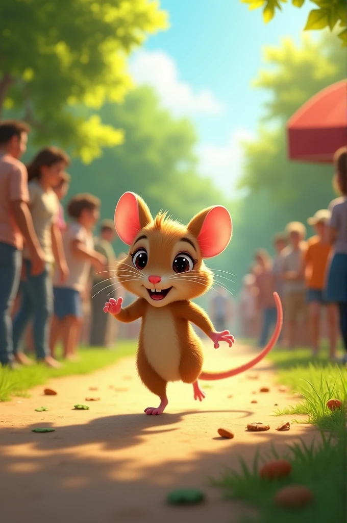 One sunny afternoon, Max the mouse heard a rumor. The famous Cookie Queen was having a bake sale at the park, featuring her secret recipe cookies. His little whiskers quivered with excitement! There was just one problem: the bake sale started at noon, and it was already 11:45!