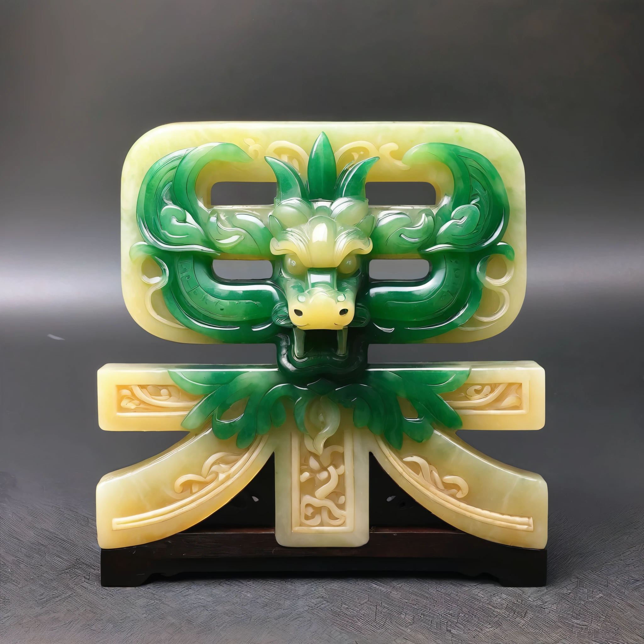 Ancient Chinese Jade Carving,Exquisite relief,Depicting the Dragon and Phoenix,Reality,