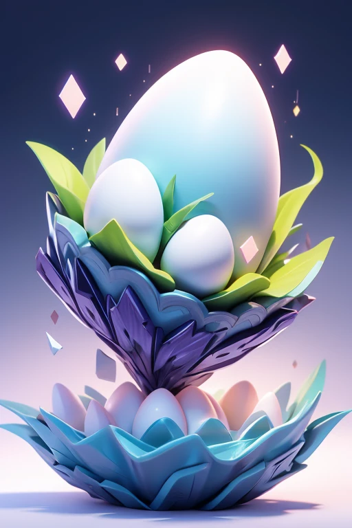 1 monster egg in mid-air. The image should be sharp and detailed, with beautiful colors. white background