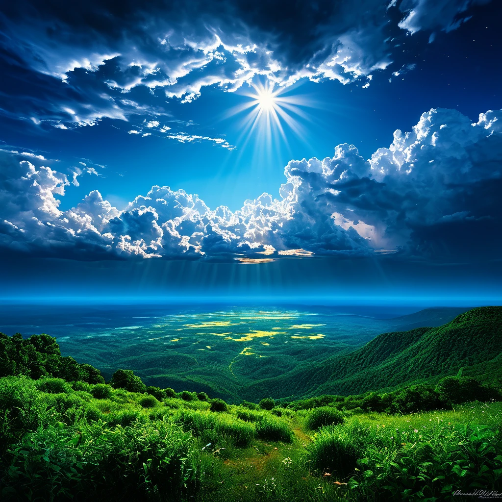 summer sky,photorealistic,highly realistic,extreme details,breathtakingly realistic,high contrast realism,high saturation realism,vibrant colors,dramatic lighting,captivating landscape,compelling storytelling,atmospheric scene,mesmerizing visuals,intricate details,strong emotions,celestial beauty,dreamlike world