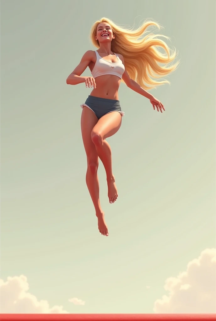 Nude women, so pretty, Golden Hair, Wavy Hair, ((Stand and look at the sky.)), ((Full body vision)), Raise your right hand high.