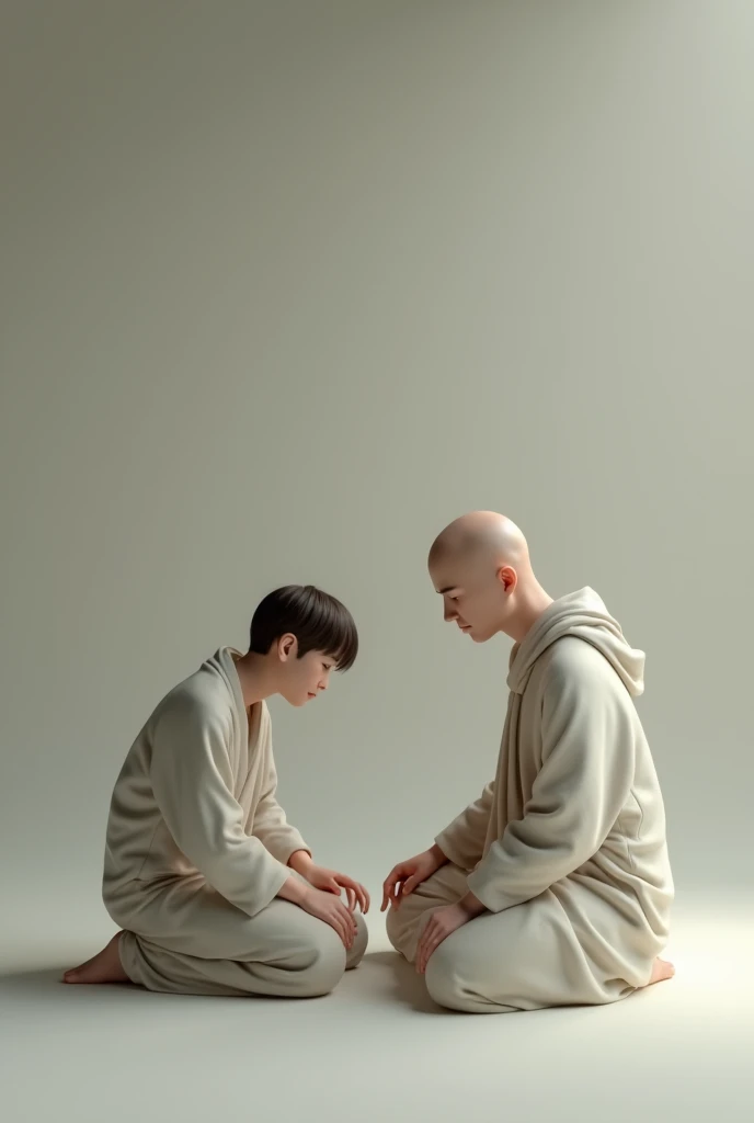 Monk and sad person 3d no copyright image 