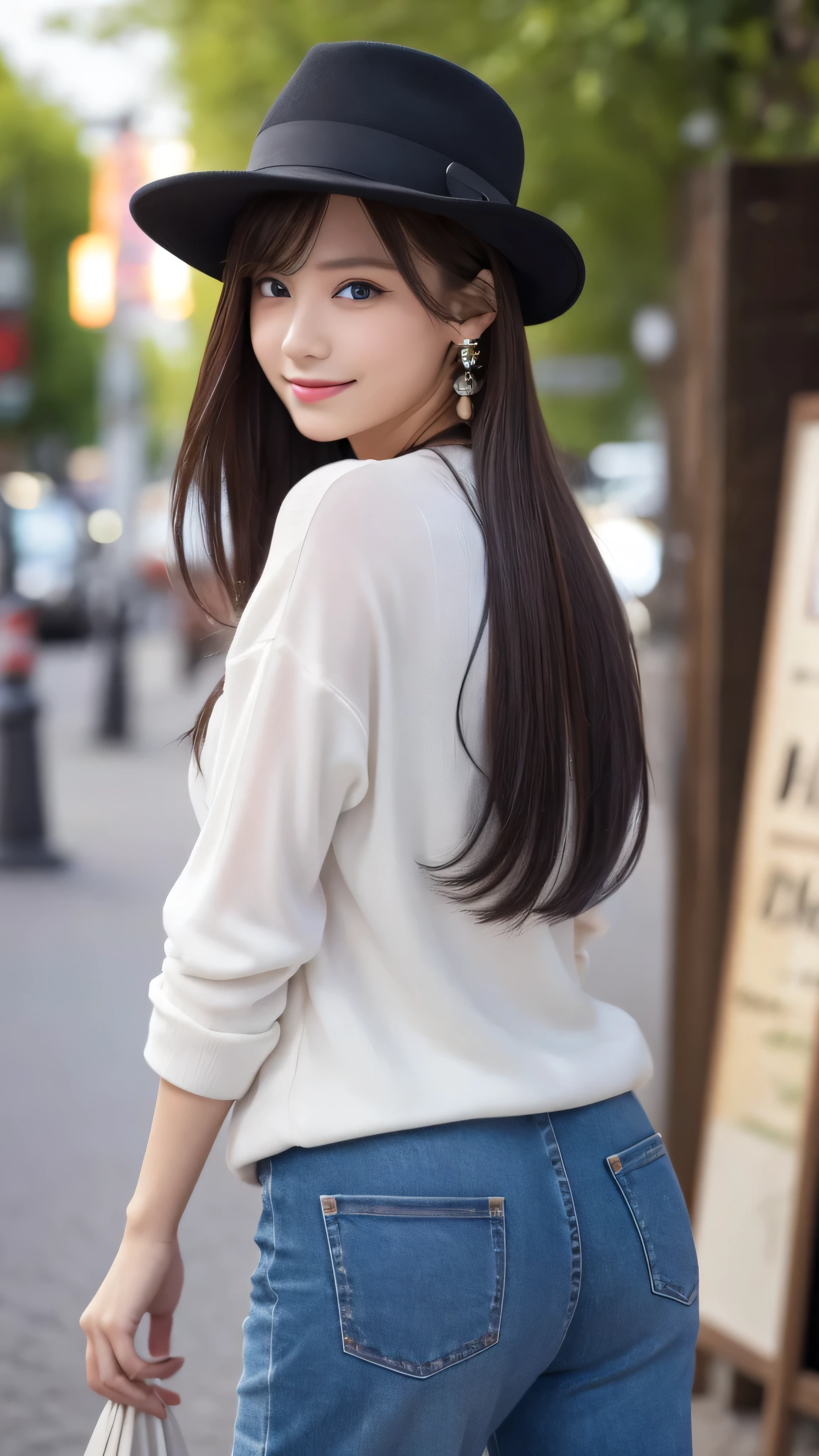 （３２hair,High resolution,Attention to detail,High resolution,high density,alone,In addition：1.3）,（A realistic person々,Live Action,fine grain,High resolutionの目,Beautiful Eyes,Eyes that look alive,Beautiful dark blue eyes,Fishing eyes,Detailed lips,Translucent white skin,Realistic face in every detail：1.3）,（Japanese Ido,hairorean Idols,Japanese Model,hairorean models,hairorean hair-Pop Female Idols：1.2）,（blush,Natural Makeup,necklace,Earrings,へそEarrings：1.4）（Military Cargo Pants、Jeans Camisole、Rajkot,Leather boots,hairnitted hats,Mode Style, Beautiful casual look：1.6）,（Shapely breasts：1.5）,（Young but very beautiful hairorean１6 years old ,Cool eyes,Laugh a little,turn around,looked back,Looking into the camera,Fashion Leader,Fashion Model,Soft Skin,Unforgettable Eyes,Her eyes are so beautiful,I want to go to the Paris Collection.........,Cutting-edge fashion：1.6）,（Please show me your whole body,Showing off full-body fashion,Stylish blue eyes、1.7）smile