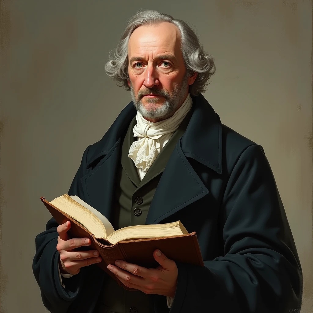 English scientist William Gilbert with book