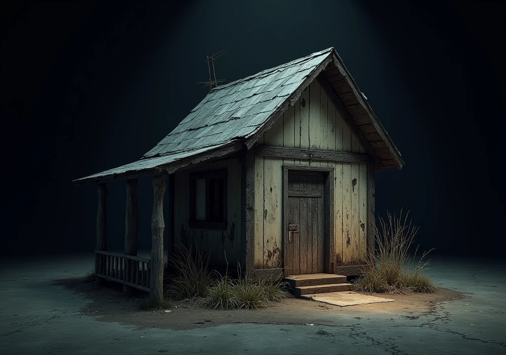 India shack in dark background 3d ai image 