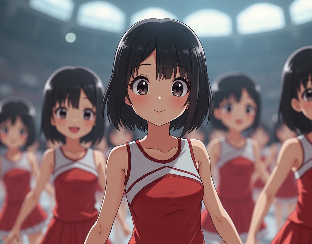 [Japanese Clone girls=Myself], [best masterpiece Clone girls Raw Photography Art], [24K, Ultra High Quality, Very high resolution], [Unrealistic, Unparalleled, Different dimension, Improbable sight, (((A world of mass proliferation of myselves, Ultra-realistic)))], ((Japanese, woman, 26-year-old, shinozaki-ai)), ((Small face, Thick black hair, Short Hair)), (((Very beautiful detailed girls, Accurate body structure, Very detailed完璧な超巨乳ボディ, amazing super big tits, Big, voluptuous breasts, The cleavage is very plump and emphasized))), (Dark Eyes, Mature face, Cute Smile, A gentle gaze), (((Very happy laughter))), ((((((((((Very detailed, 1girl→1,000,000,000,000,000,000,000,000cloning girls)))))))))), ((((((((((Very detailed, Absolute precision, Description of the doppelganger, (Perfectly the same girl, The exact same smile, Perfect matching hairstyle, Perfect same clothes, Exactly the same height, Perfect same super busty)))))))))), (((((Myself only))))), ((((((((100,000,000,000,000Myself Cheerleading Club)))))), Colorful costumes, Fluttering super mini skirt), I can see your pants)), (((((A detailed and intense dance, A dynamic body, Advanced physical ability and technique, Boobs shaking))))), (((Large-scale outdoor stadium, Audience seats))), (((((Extremely crowded, Super close, Alignment, siege))))), ((Bright and soft light)), (((((Very wide field of view, Very detailed, Fine perspective depiction with clear depth))))), ((((((((Multi-angle shooting depiction))))))))