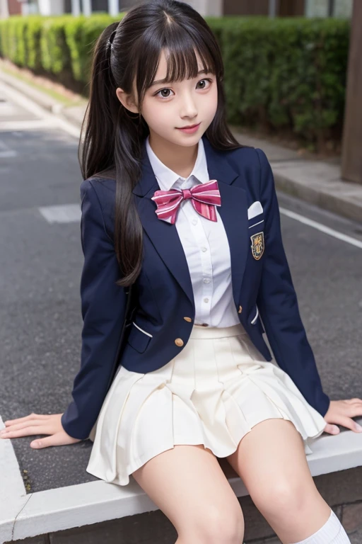 cute､high school girl､Idol､uniform､blazer､mini skirt､See-through､Fluttering in the wind､sit