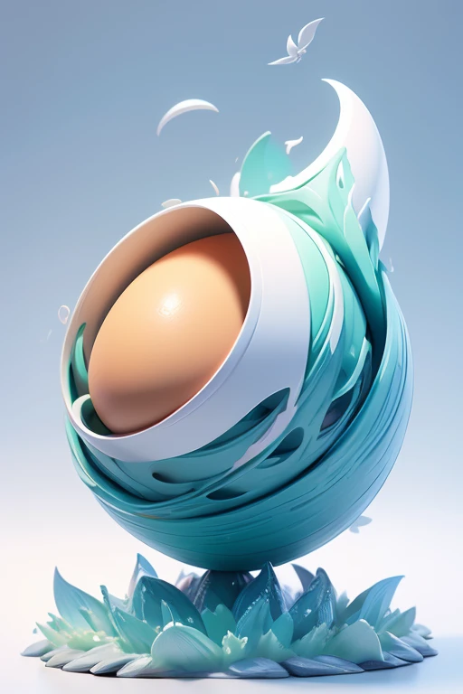 1 monster egg in mid-air. The image should be sharp and detailed, with beautiful colors. white background