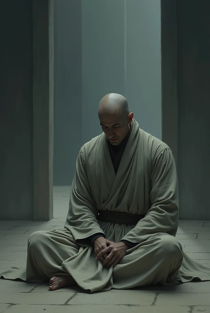 Monk and sad person no copyright image