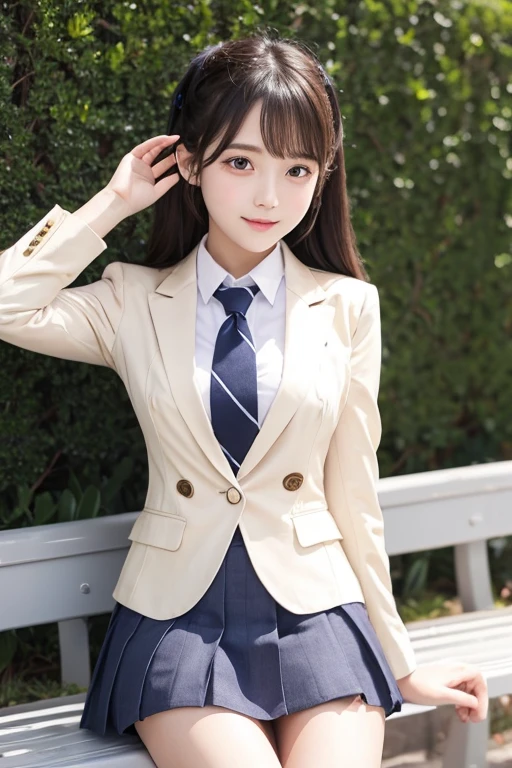 cute､high school girl､Idol､uniform､blazer､mini skirt､See-through､Fluttering in the wind､sit