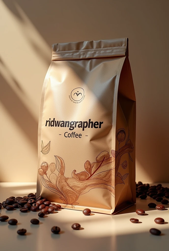 Photo of coffee product and its packaging with a unique concept sprinkled with coffee.
ridwangrapher on the packaging