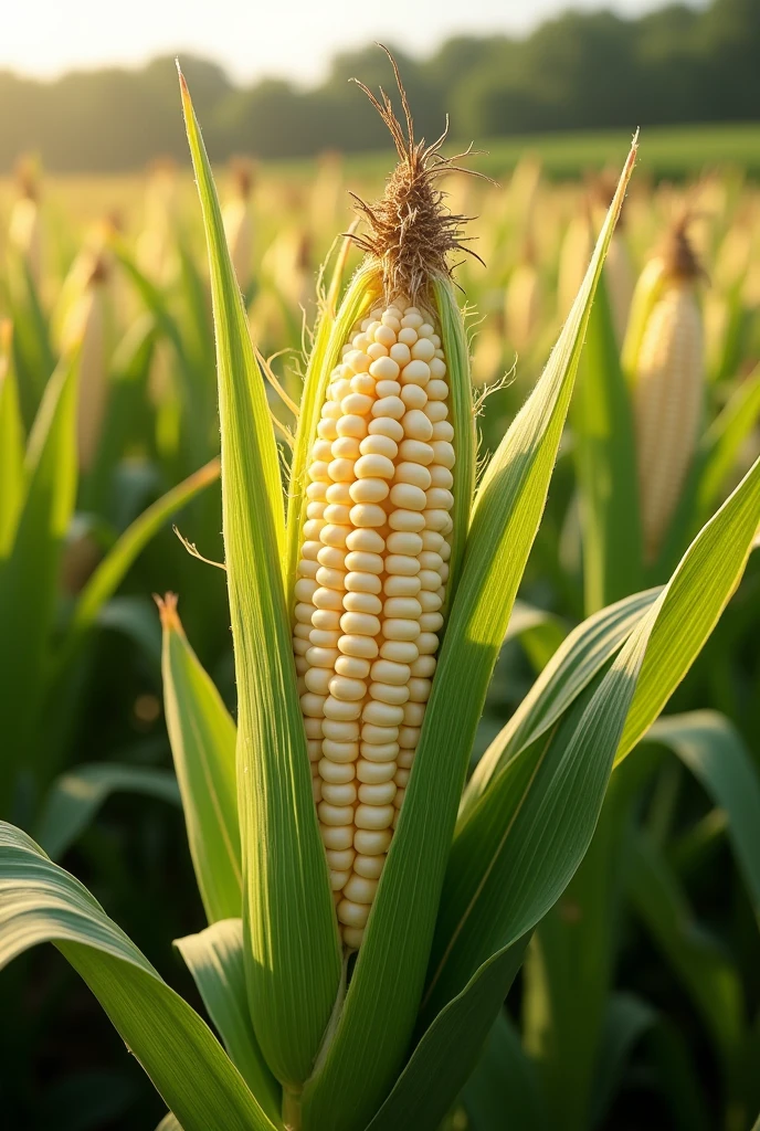 Lots of fresh juicy white corn