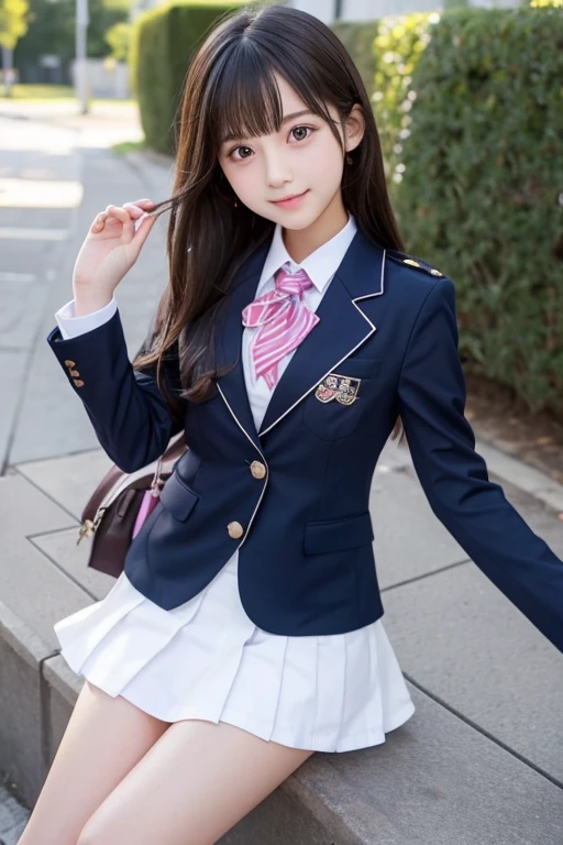 cute､high school girl､Idol､uniform､blazer､mini skirt､See-through､Fluttering in the wind､sit