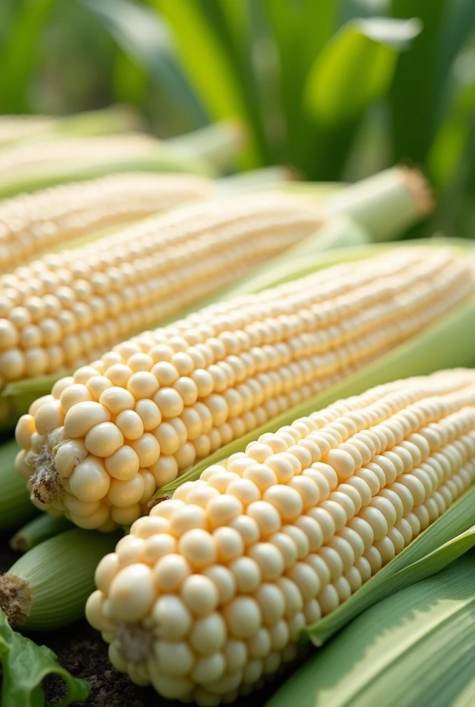 Lots of fresh juicy very white corn
