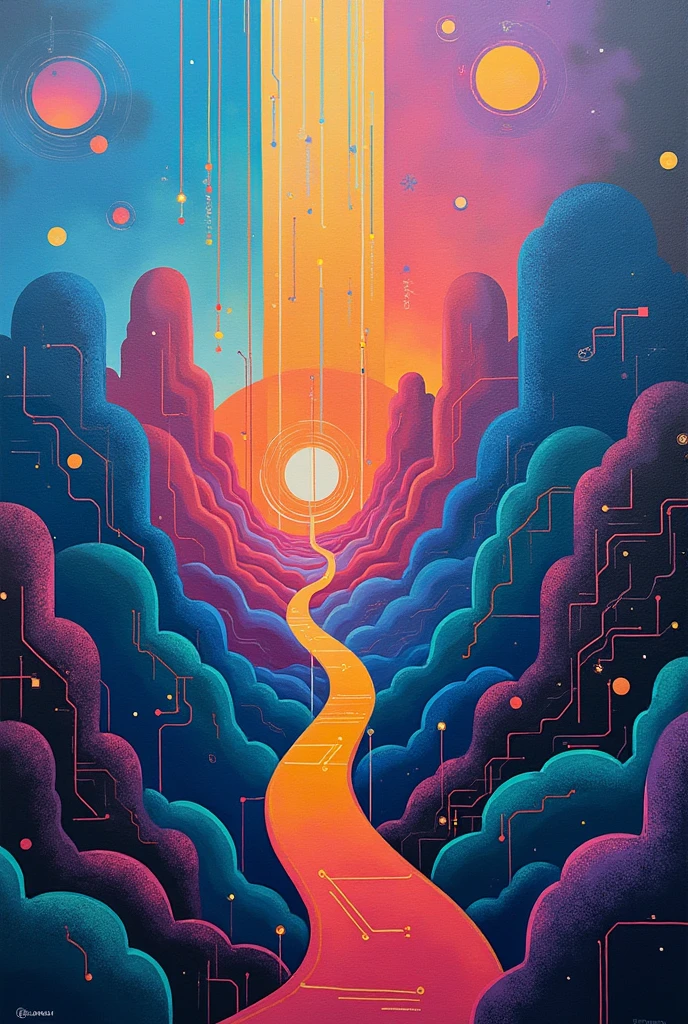 Give me simple but impactful mural painting with the theme: "From clicks to progress, youth digital pathways for sustainable development"
You must paint Pathways For Youth as Technological Hand.