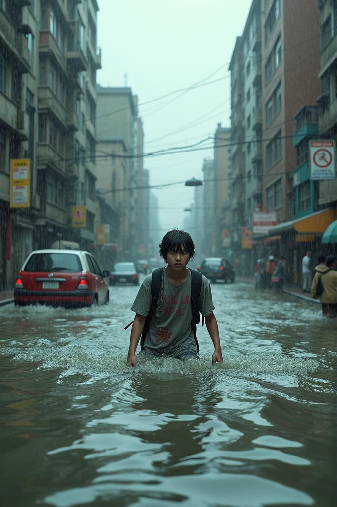 Imagine a student trying to attend class during heavy rain and floods around the city by swimming