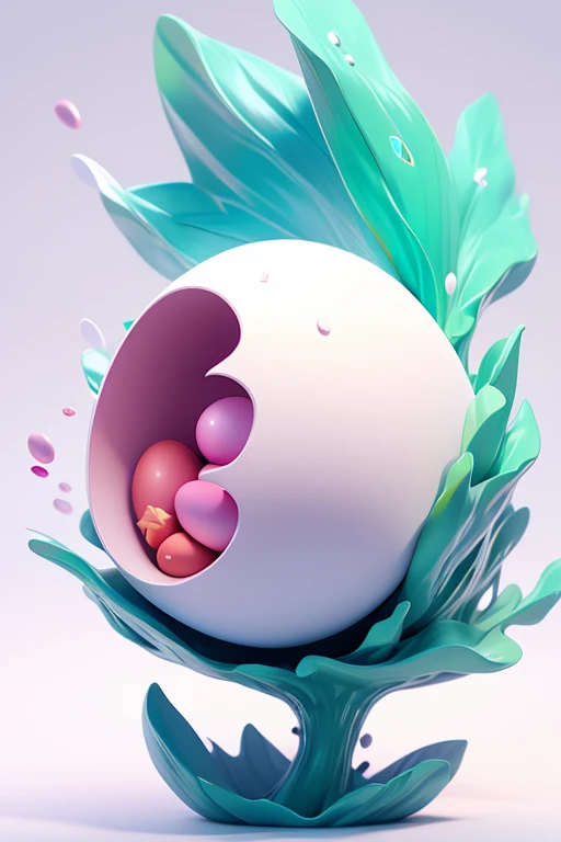 1 monster egg in mid-air. The image should be sharp and detailed, with beautiful colors. white background