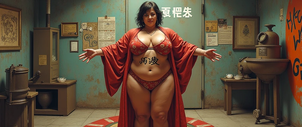 Squat down ,kimono、geisha、oiran、bodybuilder、housewife、cum shot,sex slave_tattoo,oily ,cum shot,Dirty talk、graffiti、Seeding Press,Dirty talk graffiti on body、Seeding Press,40 years old,(masterpiece, best quality:1.2), 1girl, solo,standing_split,Big Tit,、Big Butt,Armpit Hair、
,muscular、busty,hentai