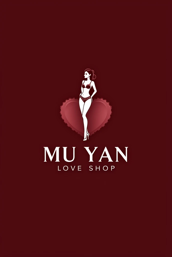 (Brand Logo) The name is Mu Yan Love Shop, Fashionable maroon, Another design with sexy lingerie