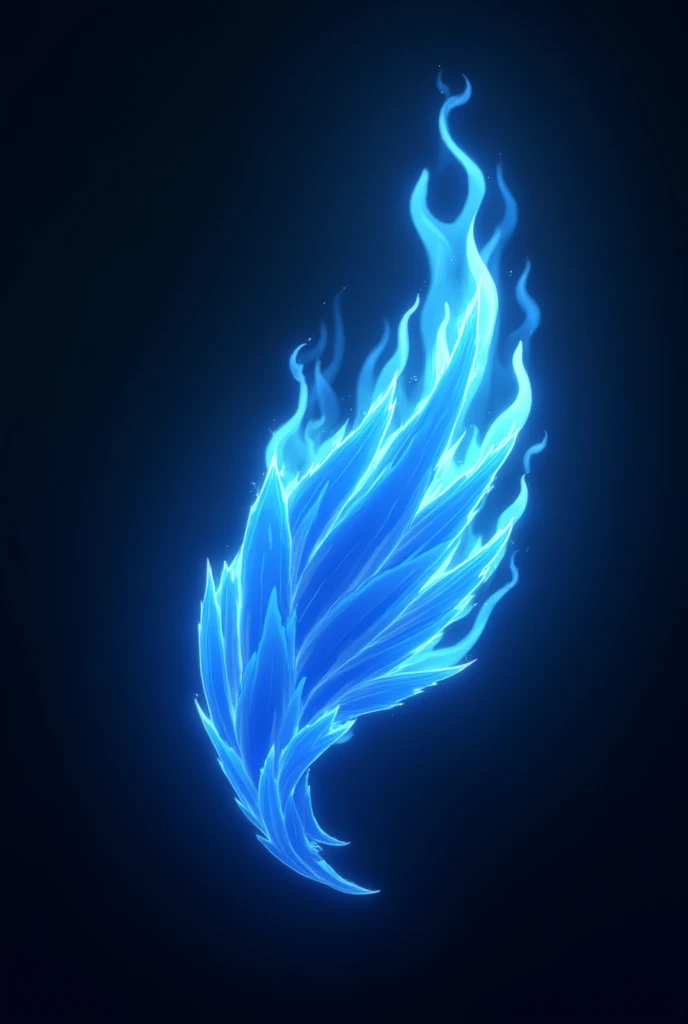 Logo NO, blue fire, Wing, 3D