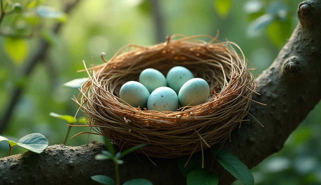 Birds nest eggs