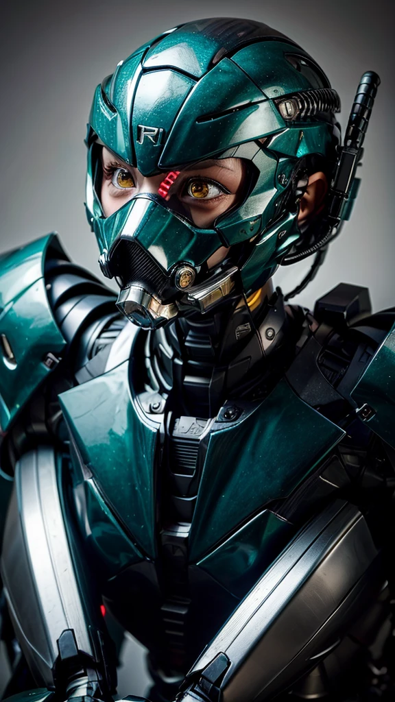 Textured skin, Very detailed, Attention to detail, high quality, 最high quality, High resolution, 1080P, hard disk, beautiful,(War Machine),beautifulサイボーグ女性,Mecha Cyborg Girl,BATTLE MODE,Girl with a mechanical body Black Hair Short Hair Boyish Dark green armor Soaked Face Change is over Met Off Steam coming out of the head Steam comes out from the whole body Feel the expression Please open your mouth wide Snug-fitting headgear Long Nozzle Gas Mask (On all fours) Looking up