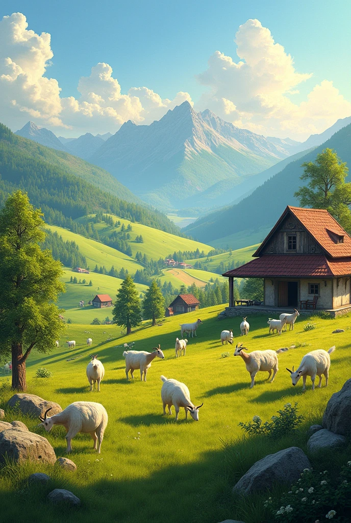 Chèvrerie avec vue magnifique format paysage