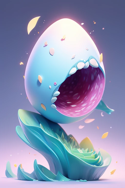 1 monster egg in mid-air. The image should be sharp and detailed, with beautiful colors. white background