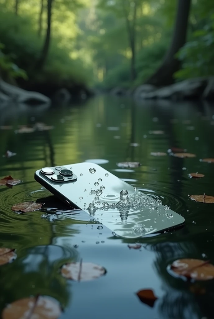 A iphone fell in the pond