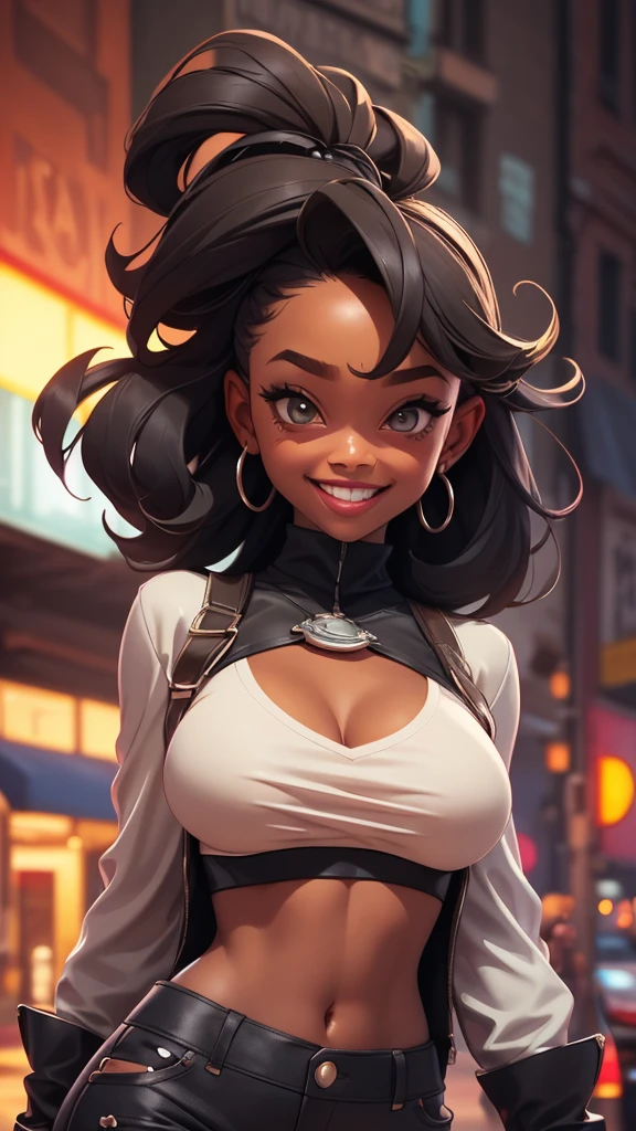 crop shirt underboob, crop top, underboob, rip open exposing rock hard nipples, 1blackgirl,solo, upper body,reallistic, looking at viewer, happy,smile , long sleeves
