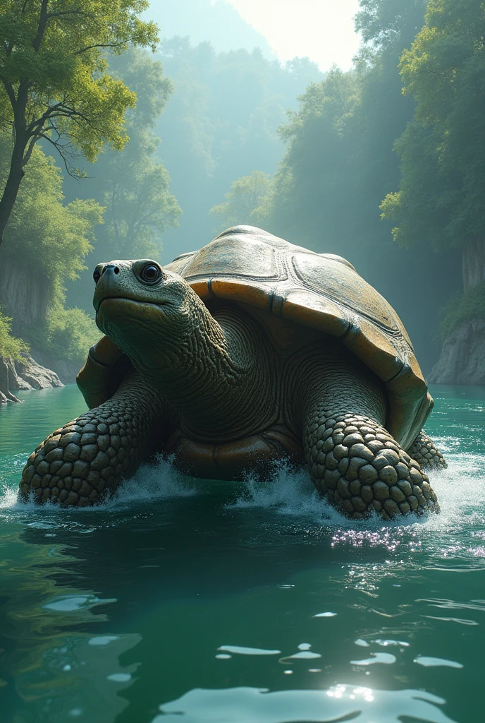 masterpiece, Highest quality, (The Tortoise that Splits the Lake)、