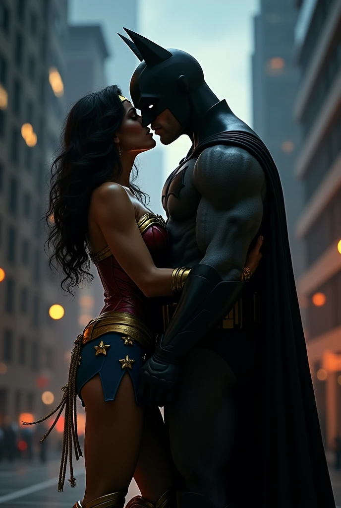Wonder Woman Gal Gadot and Batman kissing