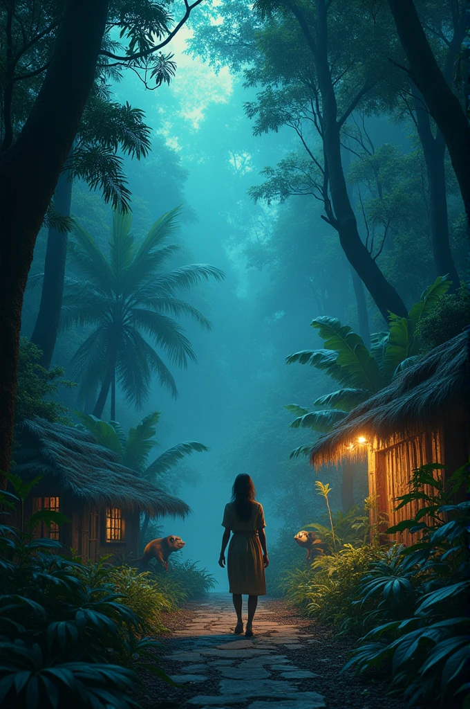 As soon as the night came you woke up,
All the animals went back home,
they say we will meet again,
we will party in the jungle!