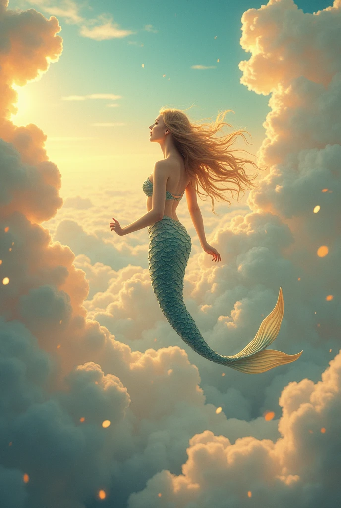 WORK THE BALANCE by JEAN HONORÉ FRAGONARD mermaid woman with a tail in the sky