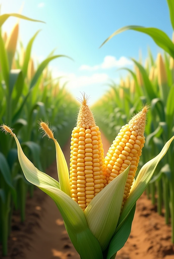Many fresh 
White corn
Eat 
