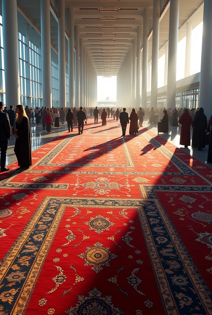 Airport filled with rugs