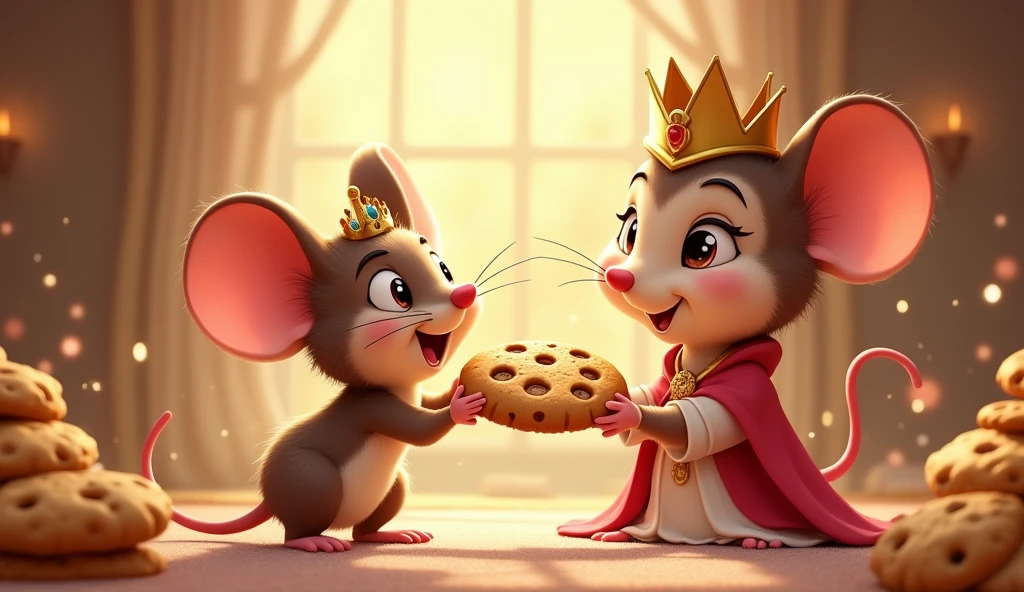 Max’s the mouse eyes sparkled as he gleefully nodded. The Cookie Queen handed the biggest cookie to the mouse, and Max the mouse declared, “Best day ever