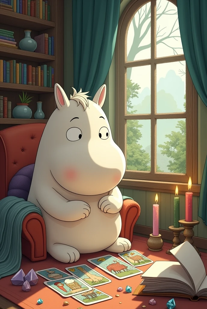 Moomin character reading tarot