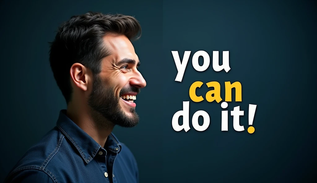 (Photorealism:1.2), *text Utama**: "Stupid So Smart!"
- **Subtitle**: "3 Easy Steps"
- Use bold, easy-to-read fonts with contrasting colors., like white or yellow, on a darker background.
Image of a man with a facial expression that shows confusion changing to confidence or smile (like the illustration of transformation)
Brain icon, place in a corner to reinforce the message of intellectual enhancement.
Use a contrasting background color such as dark blue or black to give a dramatic effect..
white or yellow color for text for easy reading.
text "You can do it!" placed at the bottom or in the corner,
strong facial expression,lelaki, who is surprised or feels enlightened,