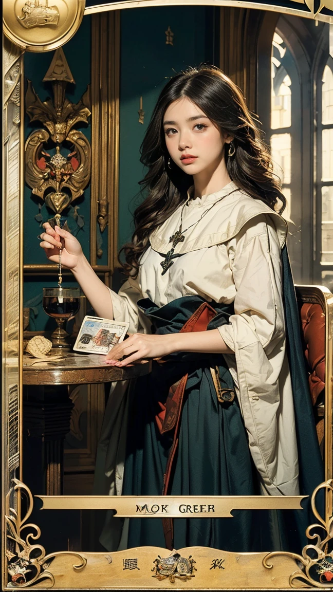 Highest quality、masterpiece、タロットcard、Balance scale、(Morgan Greer Tarot:1.2)、Retro art style、Thick outline、English text、Roman numerals、card、(Fit the frame properly:1.2)、(タロットcard風の枠:1.5)、((Medieval Europe、Kindness:1.5))