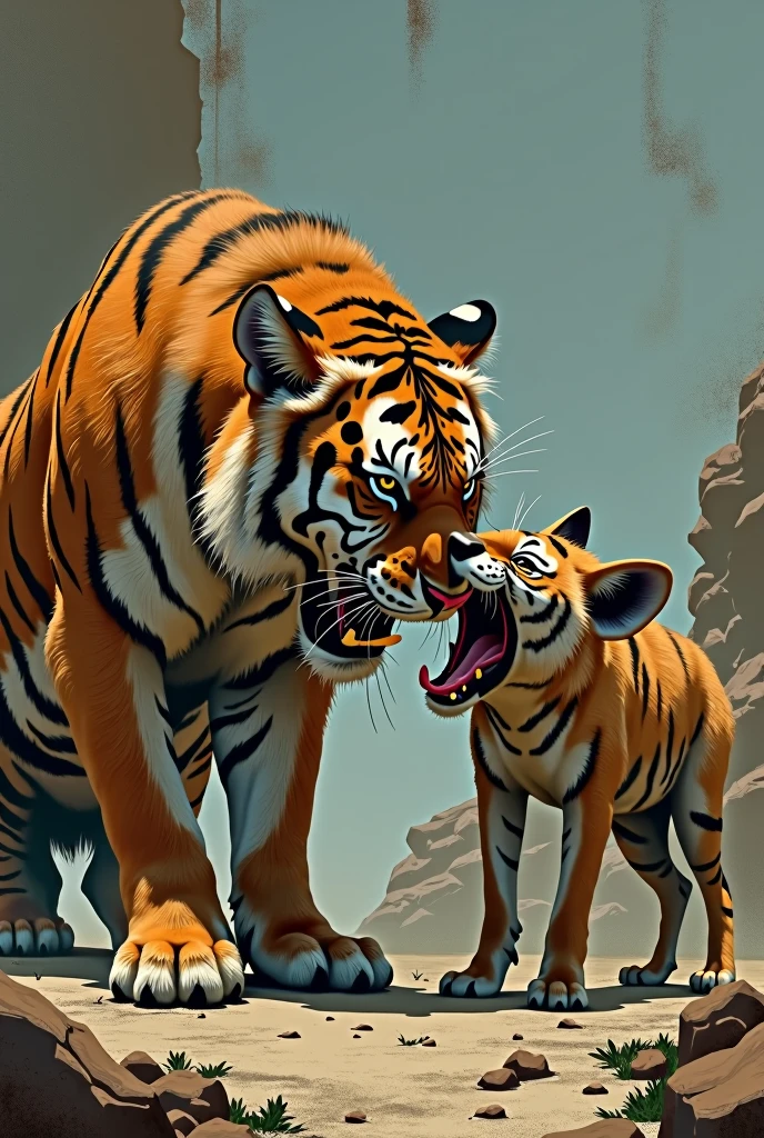 Tiger moaning because his dick has gone soft and a yena laughing