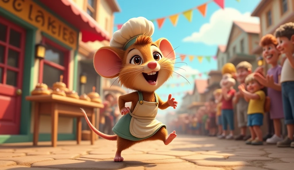 Max the cookie-loving mouse became a hero in Cookieville, not just for his love of treats, but for his silly dance moves that brought smiles to everyone’s faces. From that day forward, he was the star of the annual bake sale, always ready for the next great cookie caper!