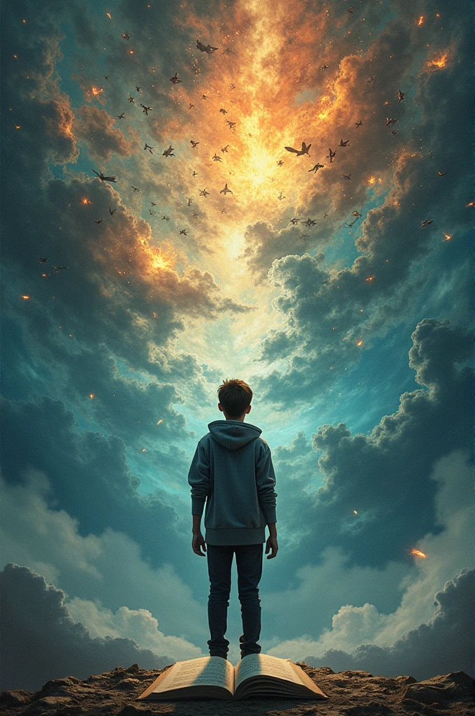 I need to create an image that expresses the.Importance of philosophy in young people as a tool to face a world full of violence, social media pressure, Lack of empathy and values
