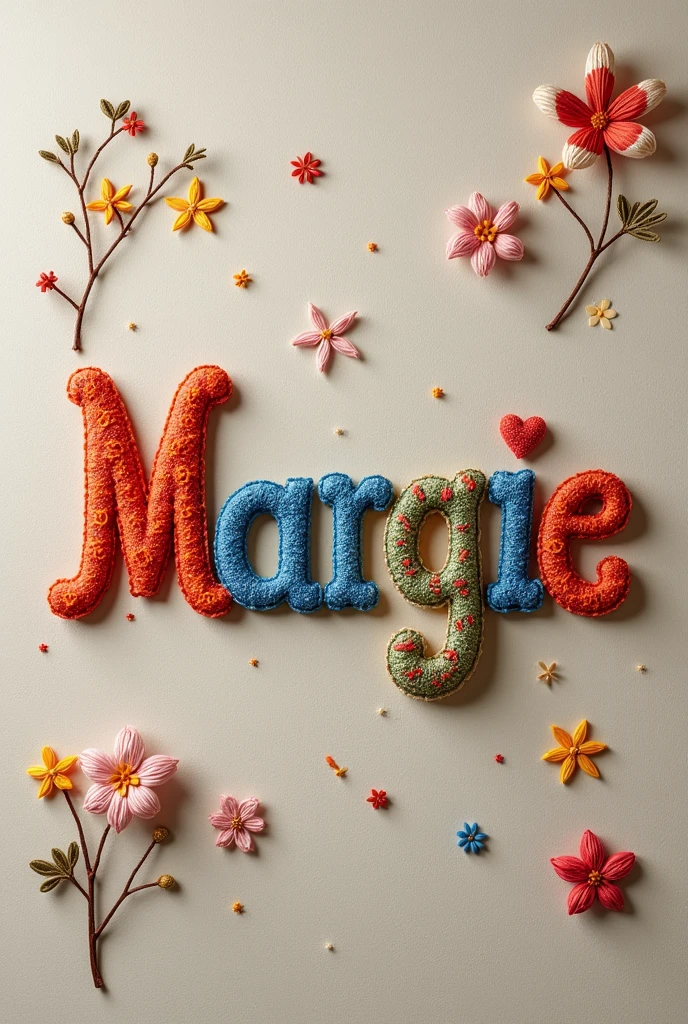 Margie nameplate in stitch