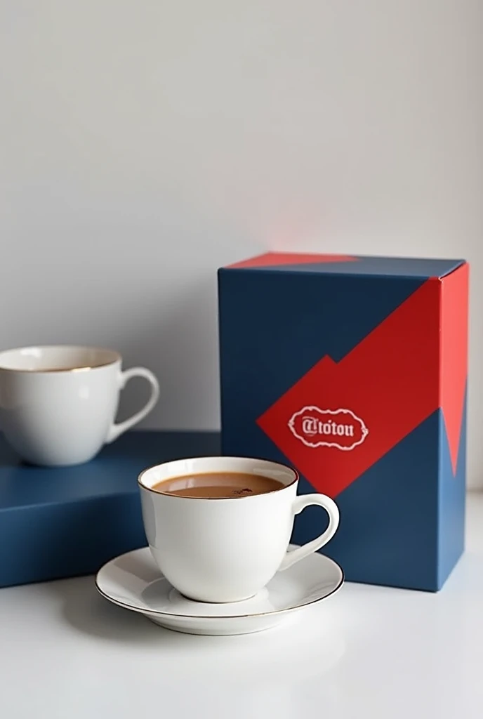 cria pra mim umthe box de conjunto de xícaras para café, with 4 units of 80 ML cups each, the box precisa ser azul escuro com vermelho e branco , the line will be "diamond", Get inspired by the brands&#39; cup boxes and products "house power", "lyor", "tramontina" "lehavi". Quero que seja umthe box mais clean, For everyday life, for housewives.
In this case, the cups don&#39;t matter much to me., and yes, the box. I need inspiration for my brand 
