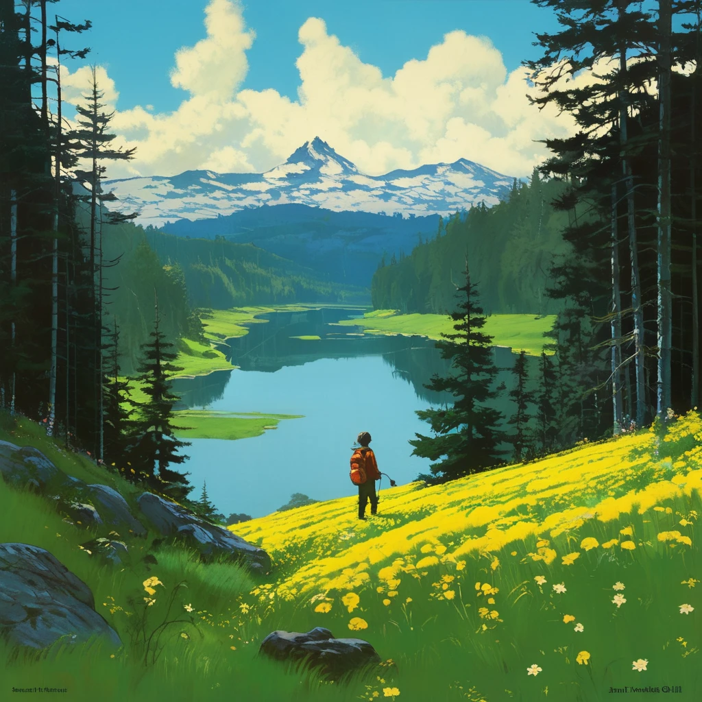 Record Cover Aphex Twin, The background color becomes softer, "Ambient Works Collection Vol... 4", acrylic painting, Trending on pixiv Fanbox, Palette knife and brush, Makoto Shinkai's Style Jamie Wyeth James Gilliard Edward Hopper Greg Ratkowski Studio Ghibli Genshin Impact