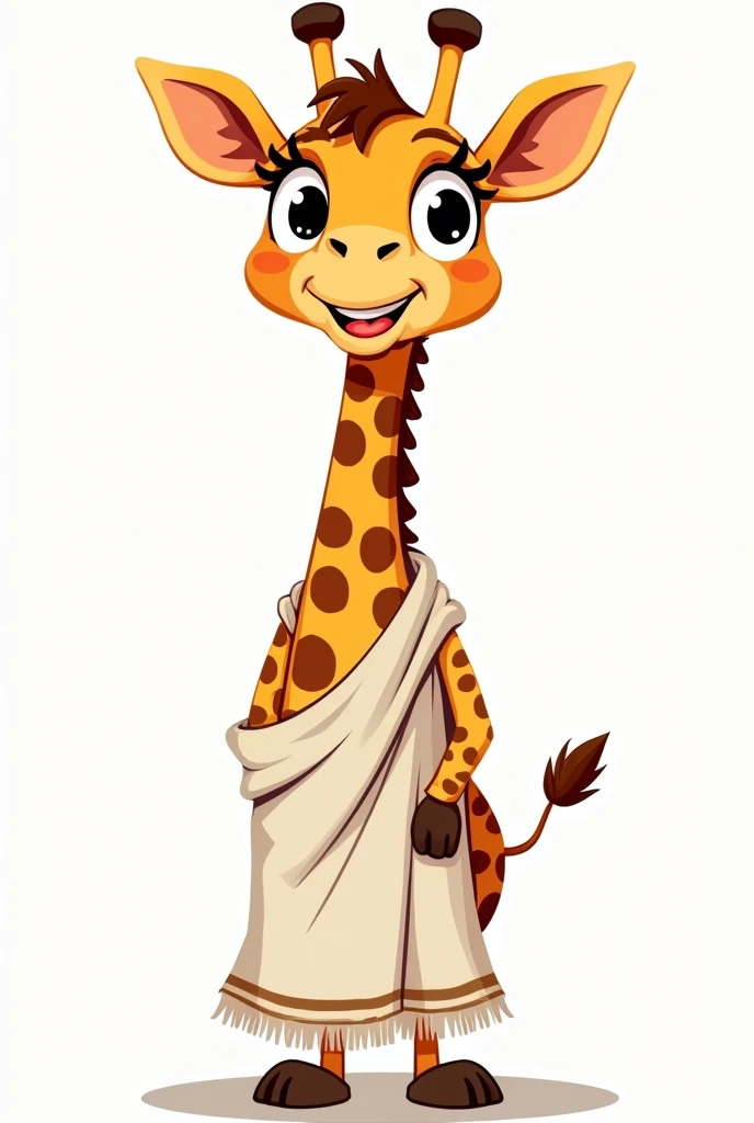 Cartoon togaed giraffe logo