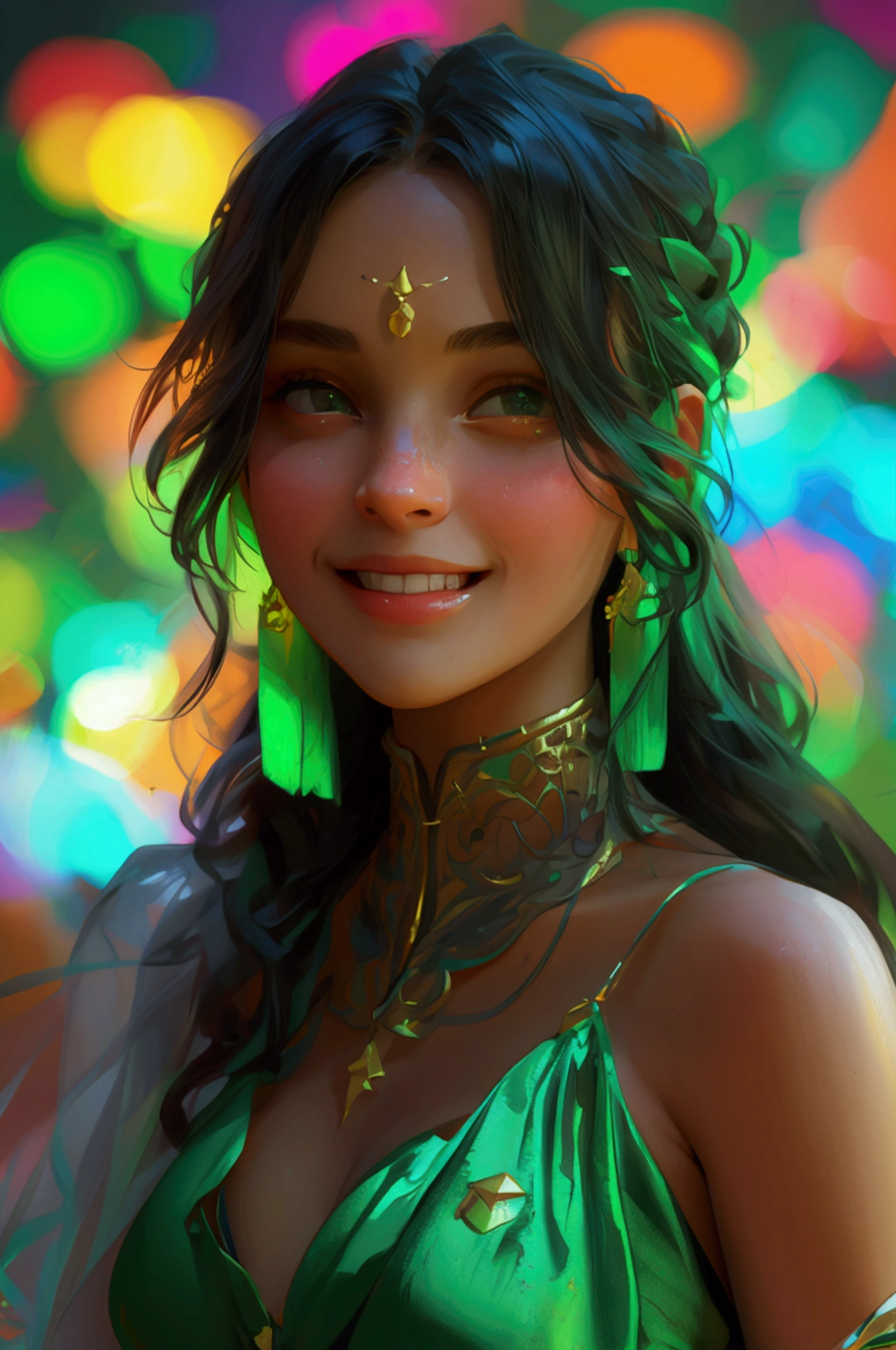 people buy crypto in low, holding then sell on high rate, happy face girls, proudly girl, wearing green dress, full character,